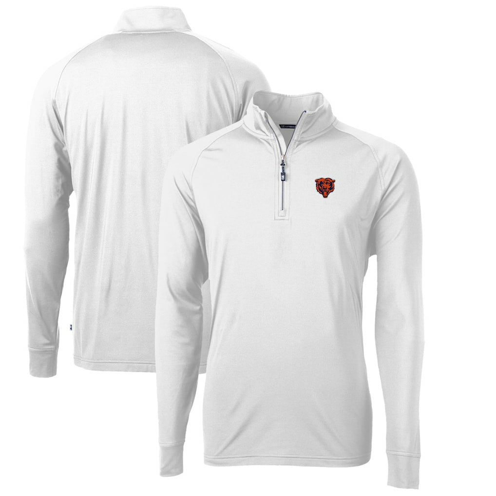 NFL Chicago Bears Cutter & Buck Adapt Eco Knit Stretch Recycled Quarter-Zip Throwback Pullover Top