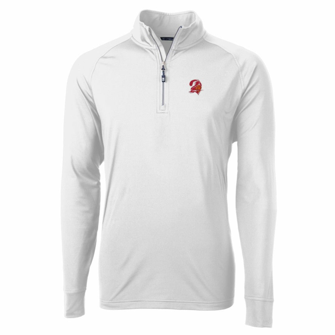 NFL Tampa Bay Buccaneers Cutter & Buck Adapt Eco Knit Stretch Recycled Quarter-Zip Throwback Pullover Top