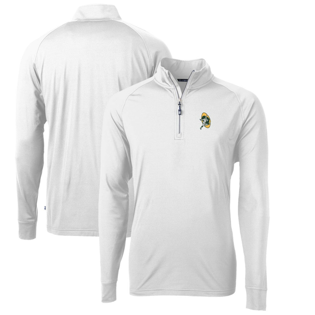 NFL Green Bay Packers Cutter & Buck Adapt Eco Knit Stretch Recycled Quarter-Zip Throwback Pullover Top