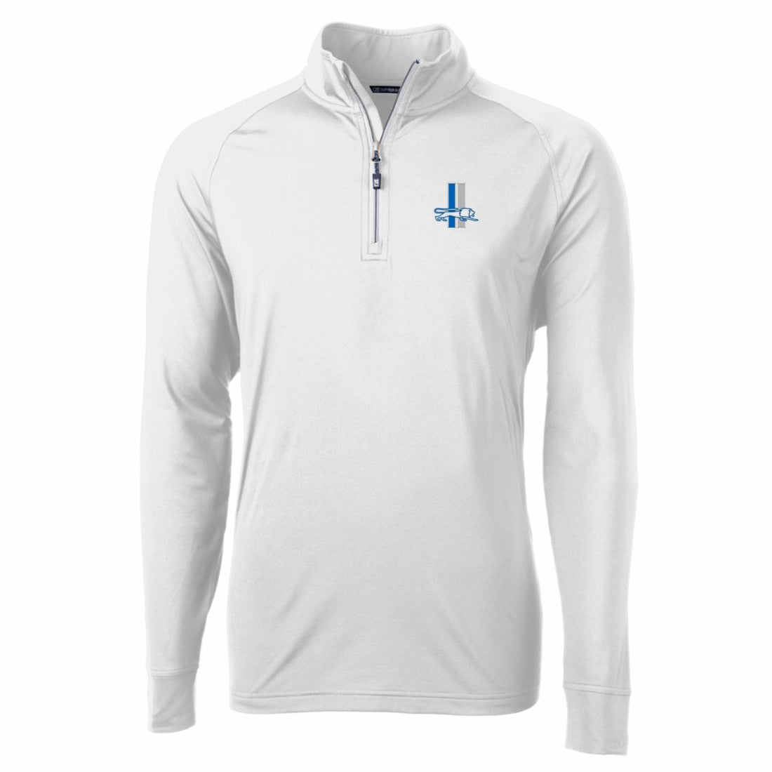 NFL Detroit Lions Cutter & Buck Adapt Eco Knit Stretch Recycled Quarter-Zip Throwback Pullover Top