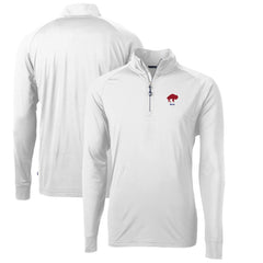 NFL Buffalo Bills Cutter & Buck Adapt Eco Knit Stretch Recycled Quarter-Zip Throwback Pullover Top