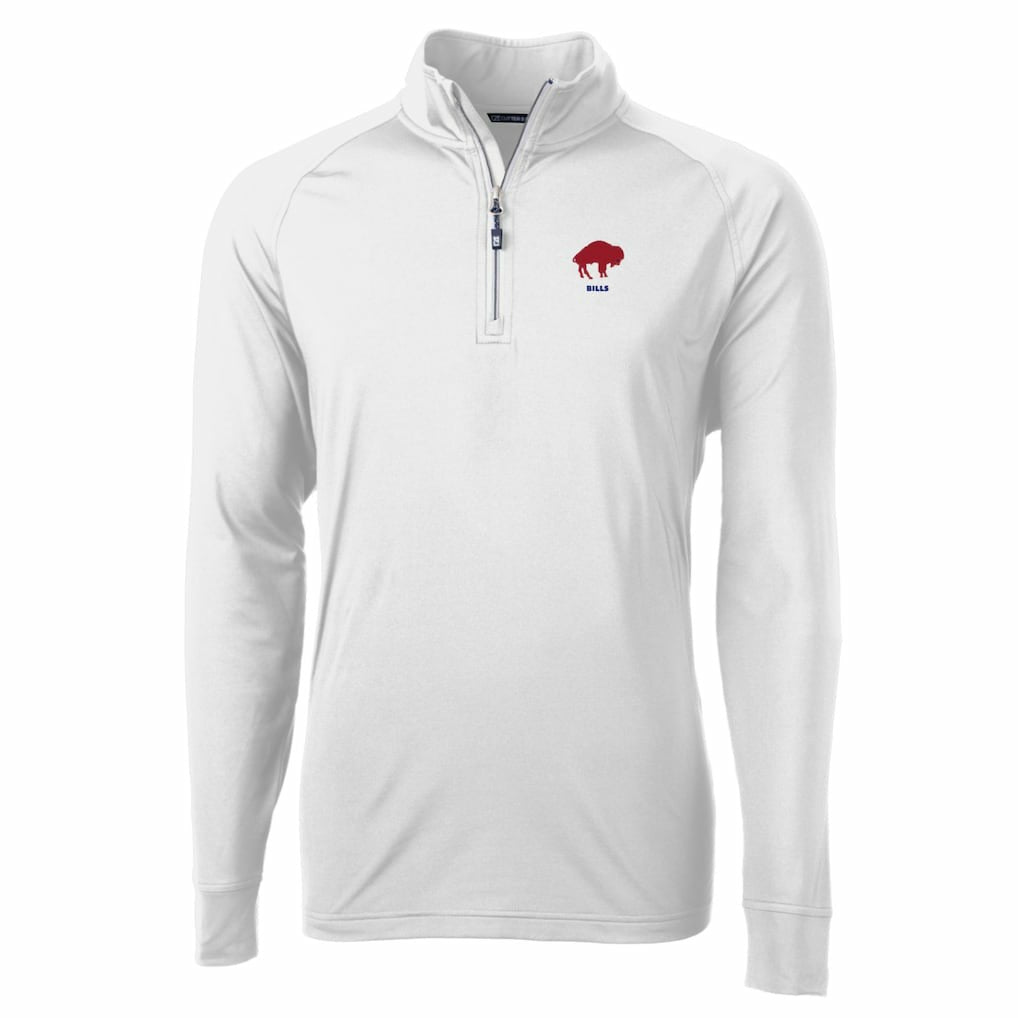 NFL Buffalo Bills Cutter & Buck Adapt Eco Knit Stretch Recycled Quarter-Zip Throwback Pullover Top