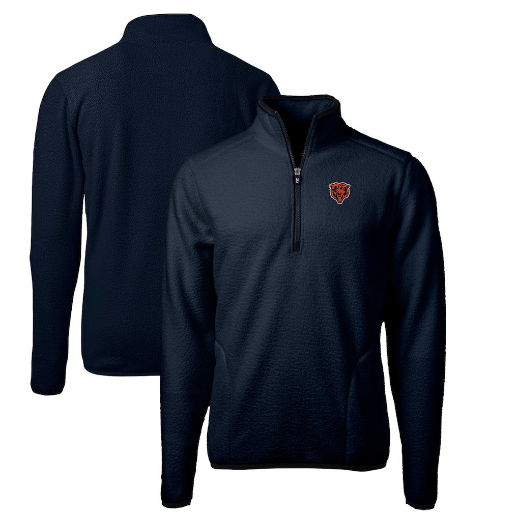 NFL Chicago Bears Cutter & Buck Throwback Eco Sherpa Fleece Quarter-Zip Pullover Jacket