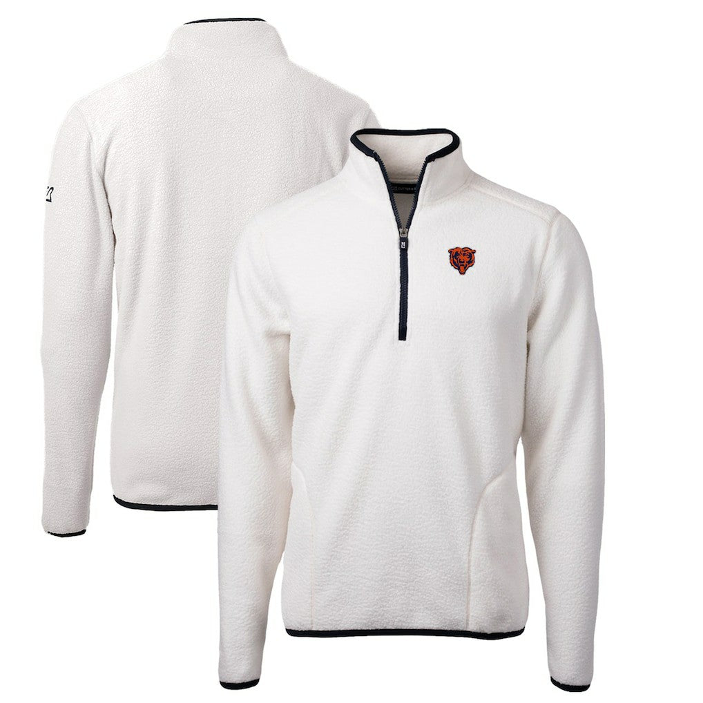 NFL Chicago Bears Cutter & Buck Throwback Eco Sherpa Fleece Quarter-Zip Pullover Jacket