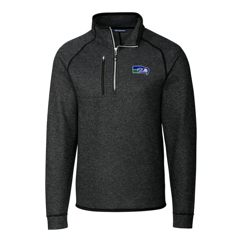NFL Seattle Seahawks Cutter & Buck Throwback Logo Mainsail Sweater-Knit Half-Zip Pullover Jacket