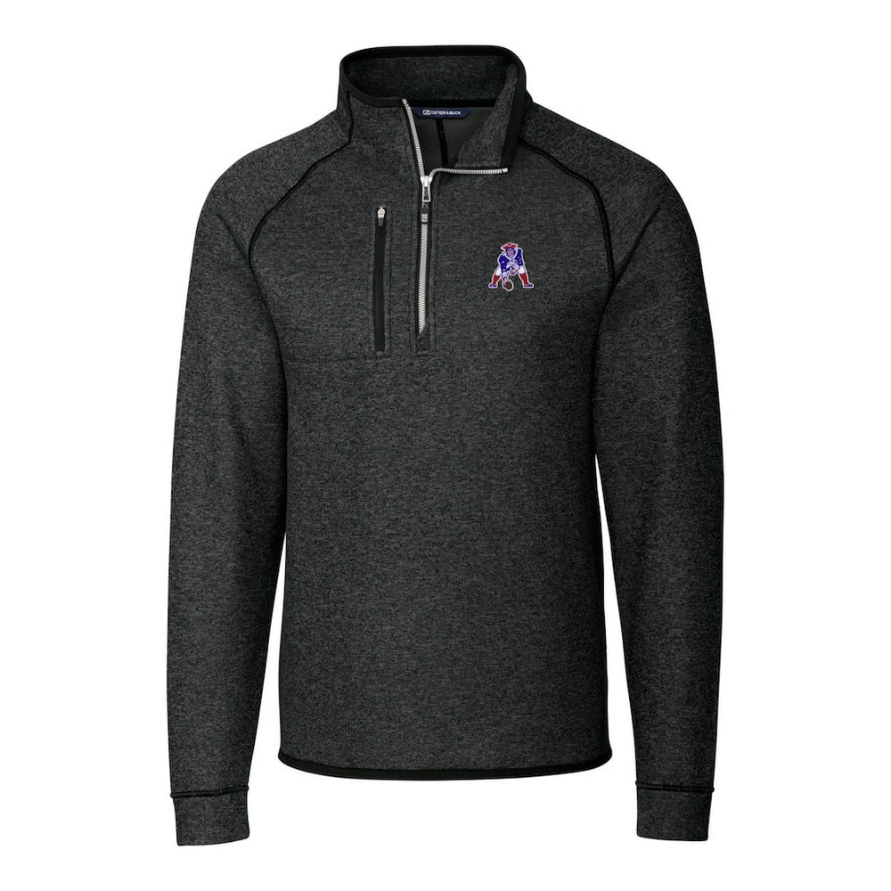 NFL New England Patriots Cutter & Buck Throwback Logo Mainsail Sweater-Knit Half-Zip Pullover Jacket