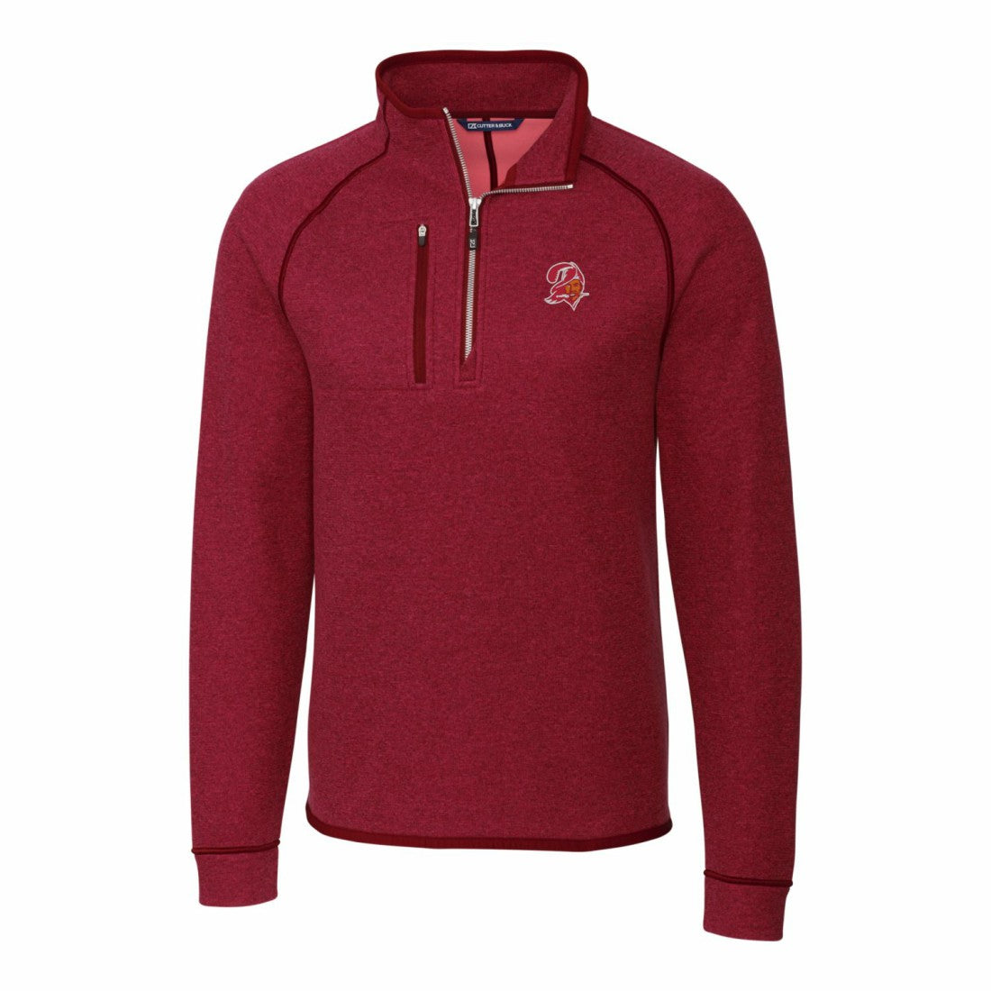 NFL Tampa Bay Buccaneers Cutter & Buck Mainsail Sweater-Knit Half-Zip Pullover Jacket
