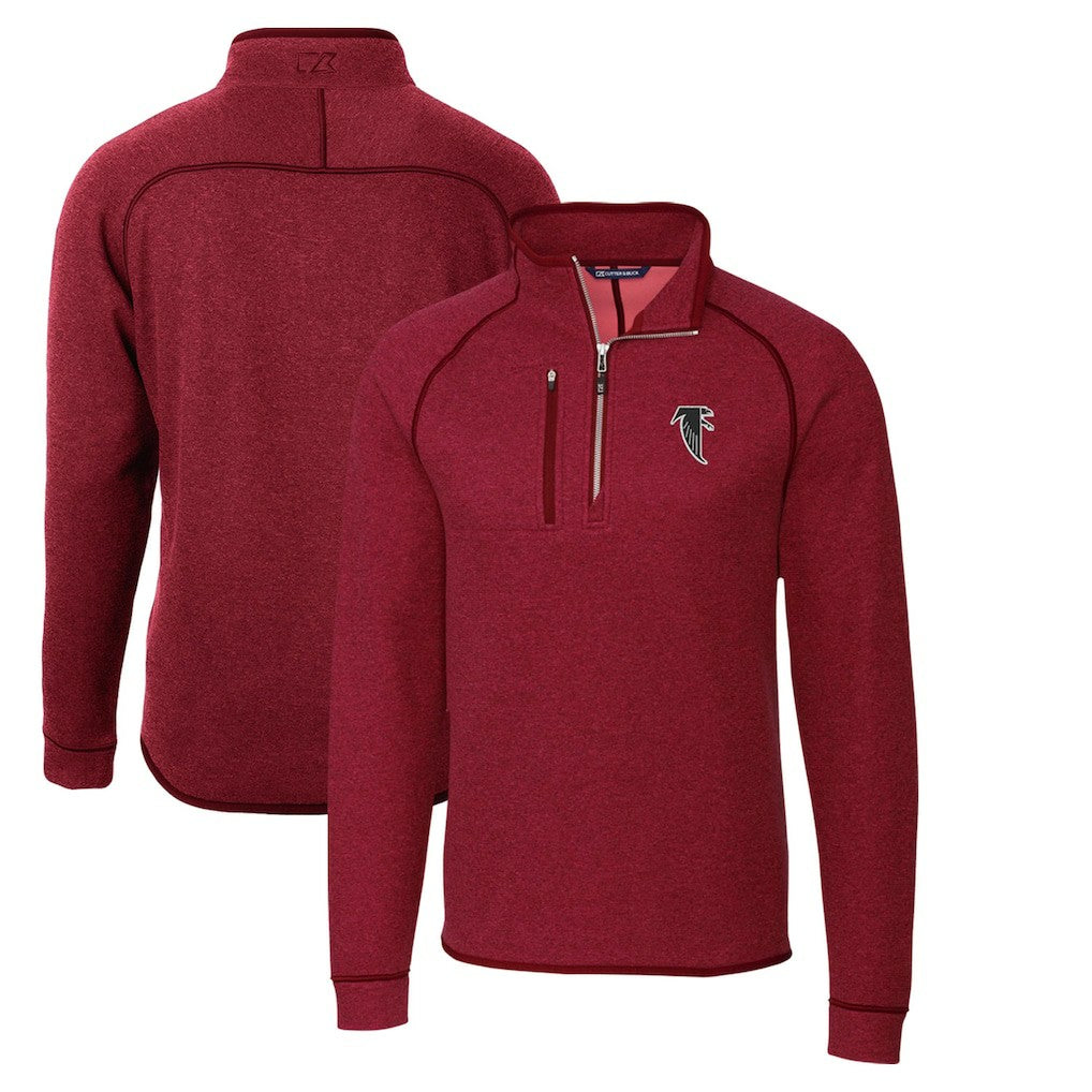 NFL Atlanta Falcons Cutter & Buck Mainsail Sweater-Knit Half-Zip Pullover Jacket