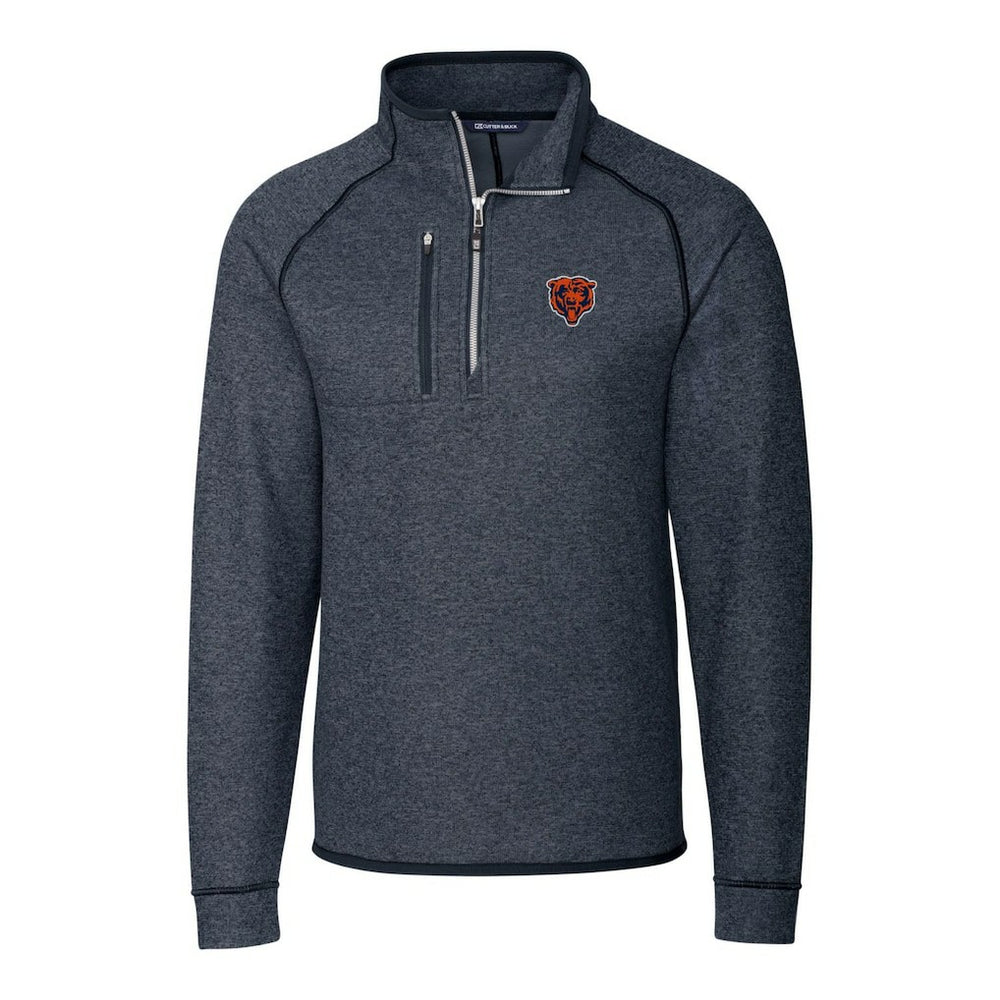 NFL Chicago Bears Cutter & Buck Throwback Logo Mainsail Sweater-Knit Half-Zip Pullover Jacket