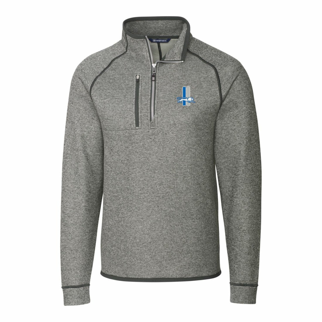 NFL Detroit Lions Cutter & Buck Throwback Logo Mainsail Sweater-Knit Half-Zip Pullover Jacket