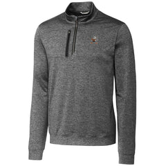 NFL Cleveland Browns Cutter & Buck Stealth Heathered Throwback Logo Quarter-Zip Pullover Top