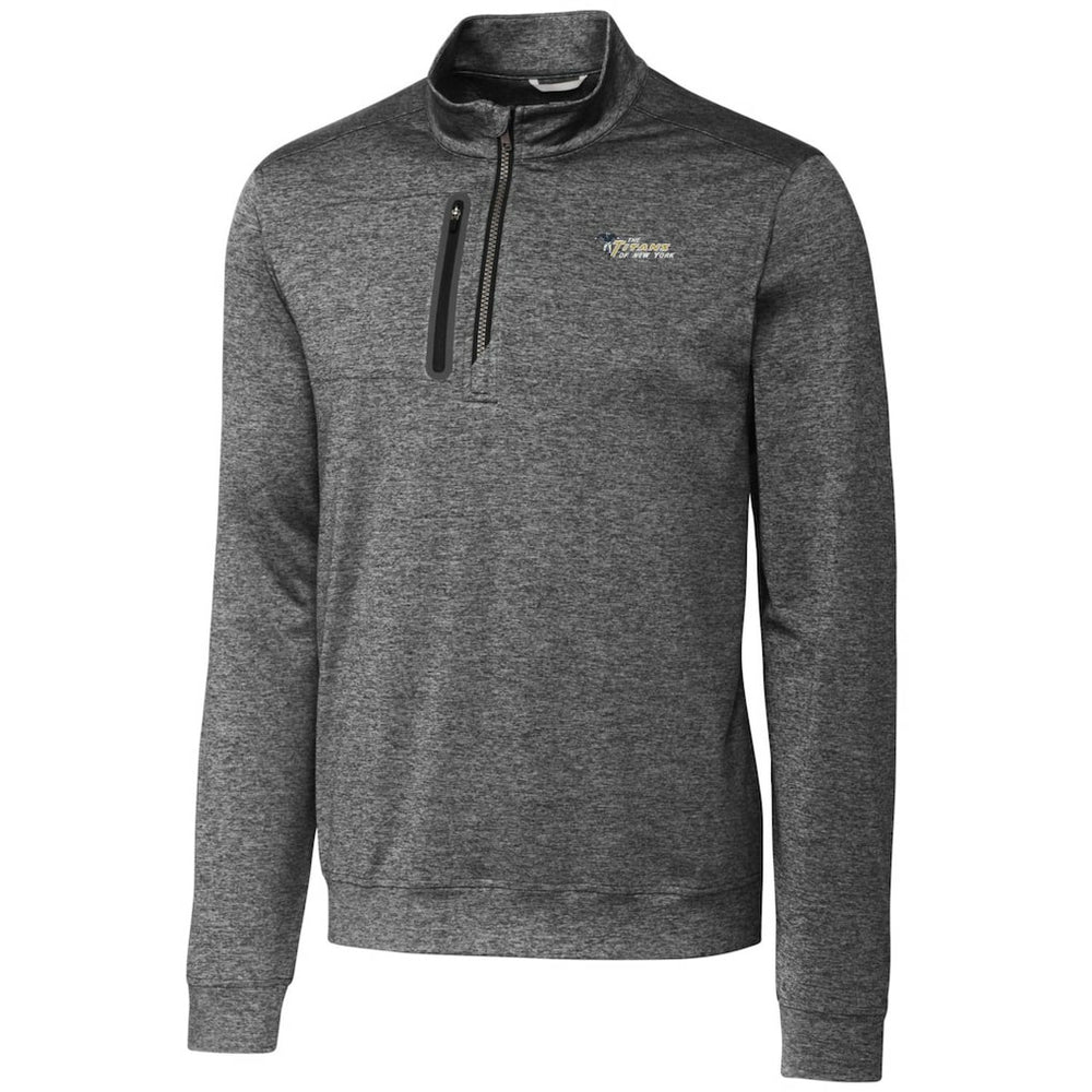 NFL New York Jets Cutter & Buck Stealth Heathered Throwback Logo Quarter-Zip Pullover Top