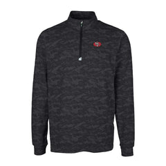 NFL San Francisco 49ers Cutter & Buck Throwback Logo Traverse Camo Print Stretch Quarter-Zip Pullover Top