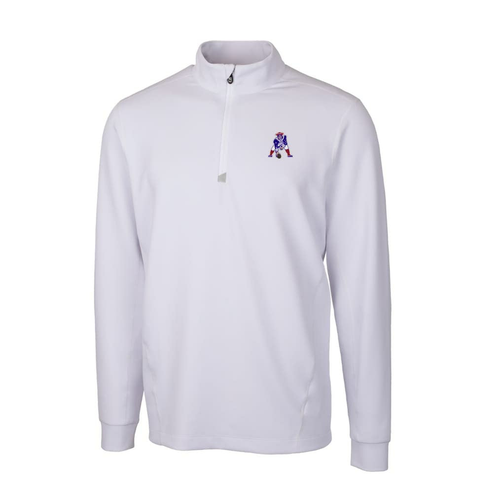 NFL New England Patriots Cutter & Buck Throwback Logo Traverse Stretch Quarter-Zip Pullover Top