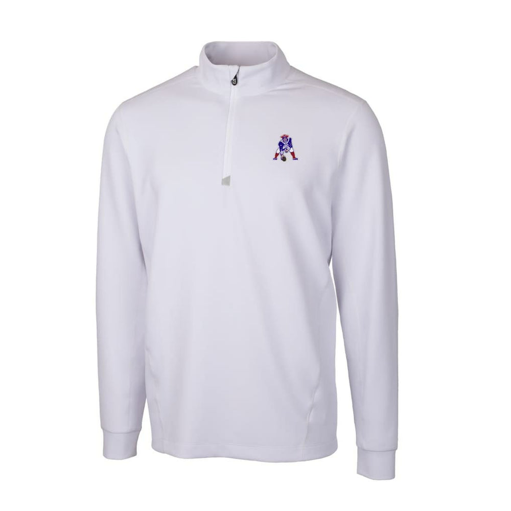 NFL New England Patriots Cutter & Buck Throwback Logo Traverse Stretch Quarter-Zip Pullover Top