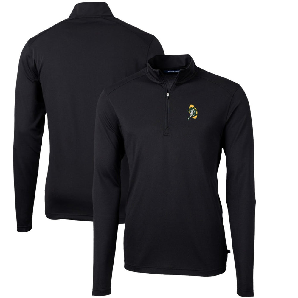 NFL Green Bay Packers Cutter & Buck Throwback Logo Virtue Eco Pique Recycled Quarter-Zip Pullover Top