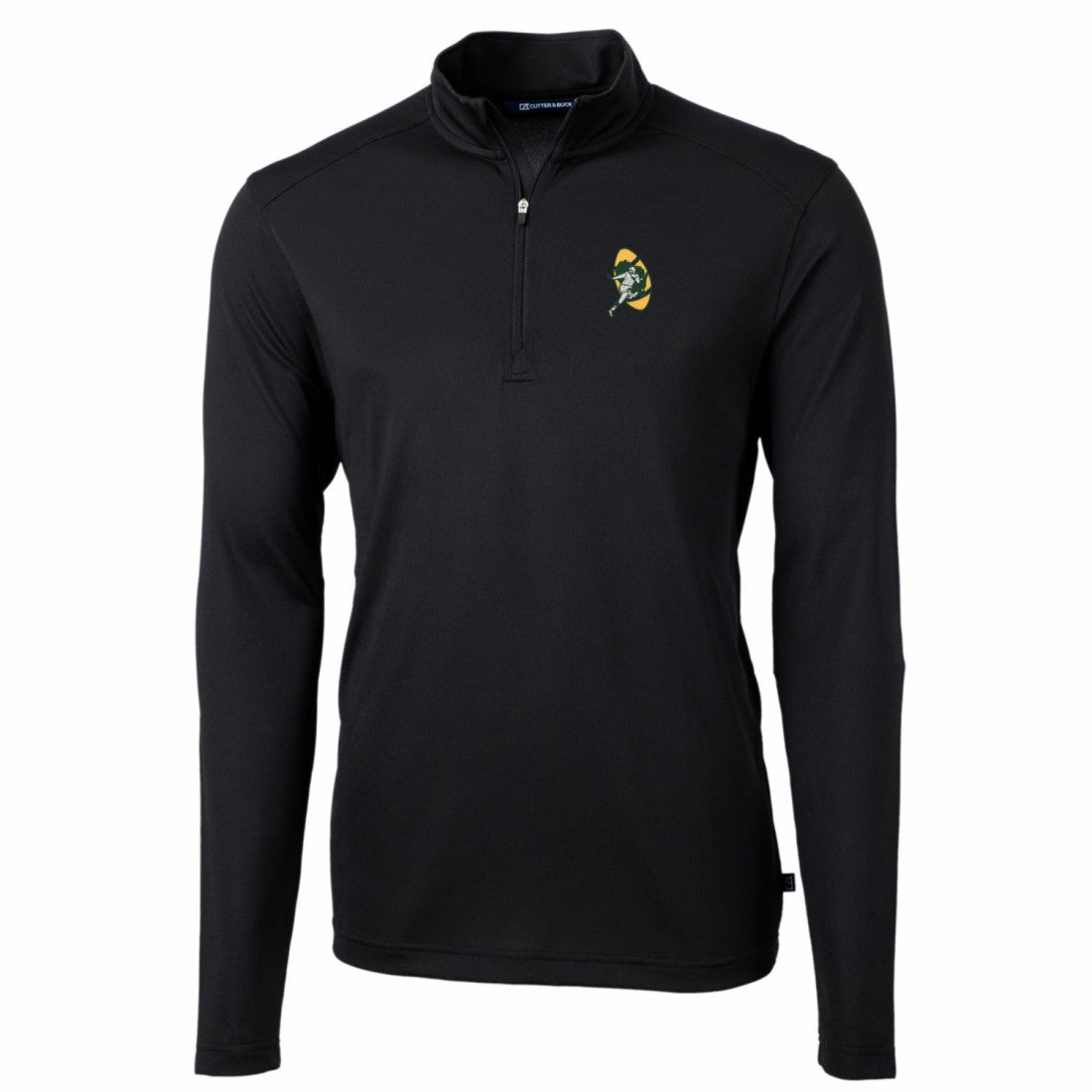 NFL Green Bay Packers Cutter & Buck Throwback Logo Virtue Eco Pique Recycled Quarter-Zip Pullover Top