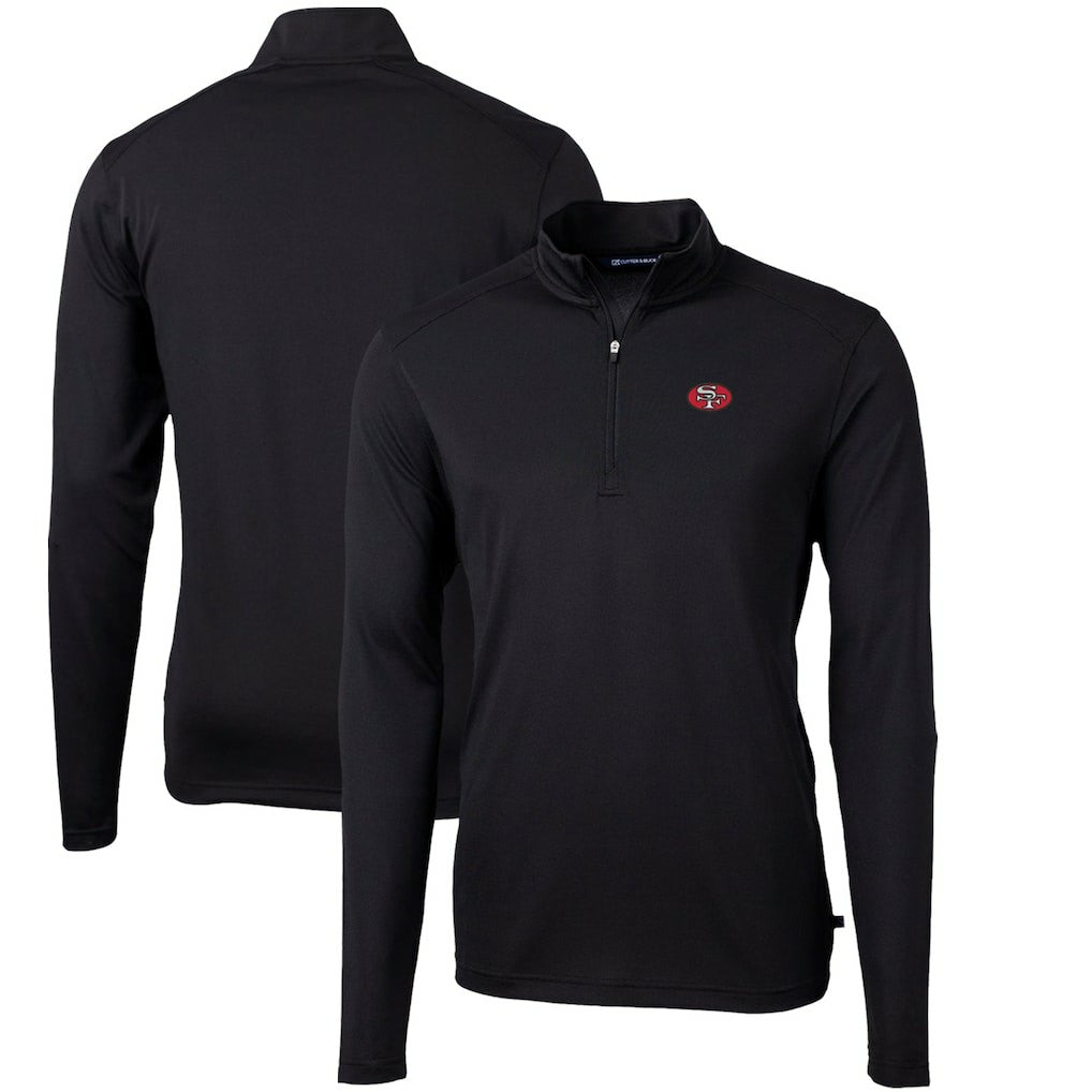 NFL San Francisco 49ers Cutter & Buck Throwback Logo Virtue Eco Pique Recycled Quarter-Zip Pullover Top