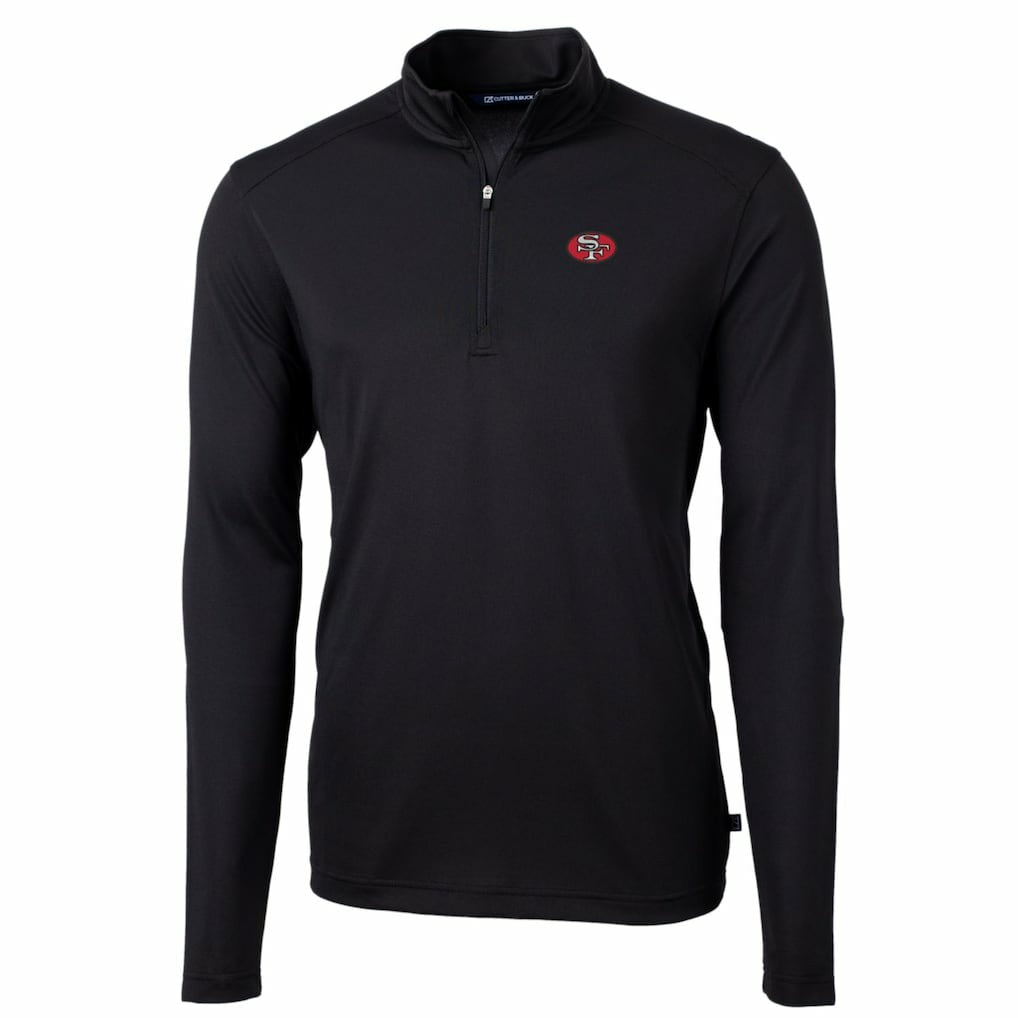 NFL San Francisco 49ers Cutter & Buck Throwback Logo Virtue Eco Pique Recycled Quarter-Zip Pullover Top
