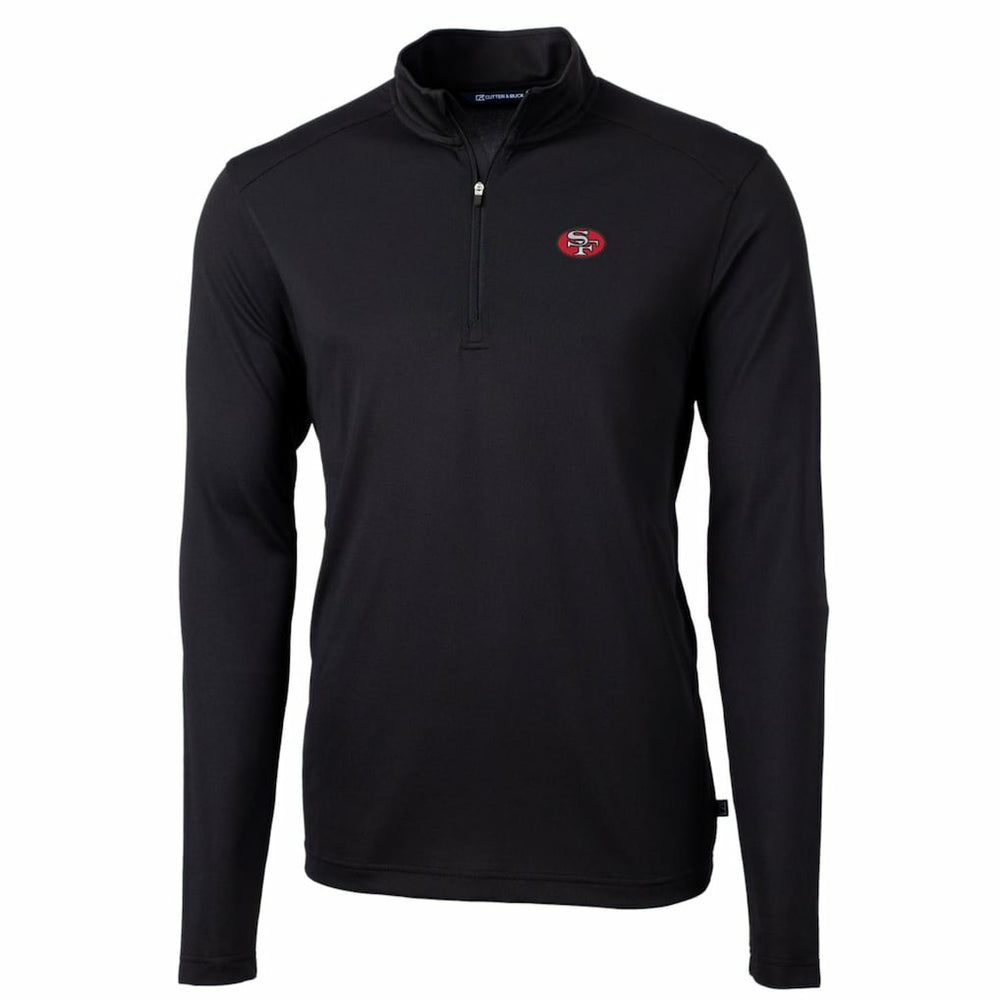 NFL San Francisco 49ers Cutter & Buck Throwback Logo Virtue Eco Pique Recycled Quarter-Zip Pullover Top