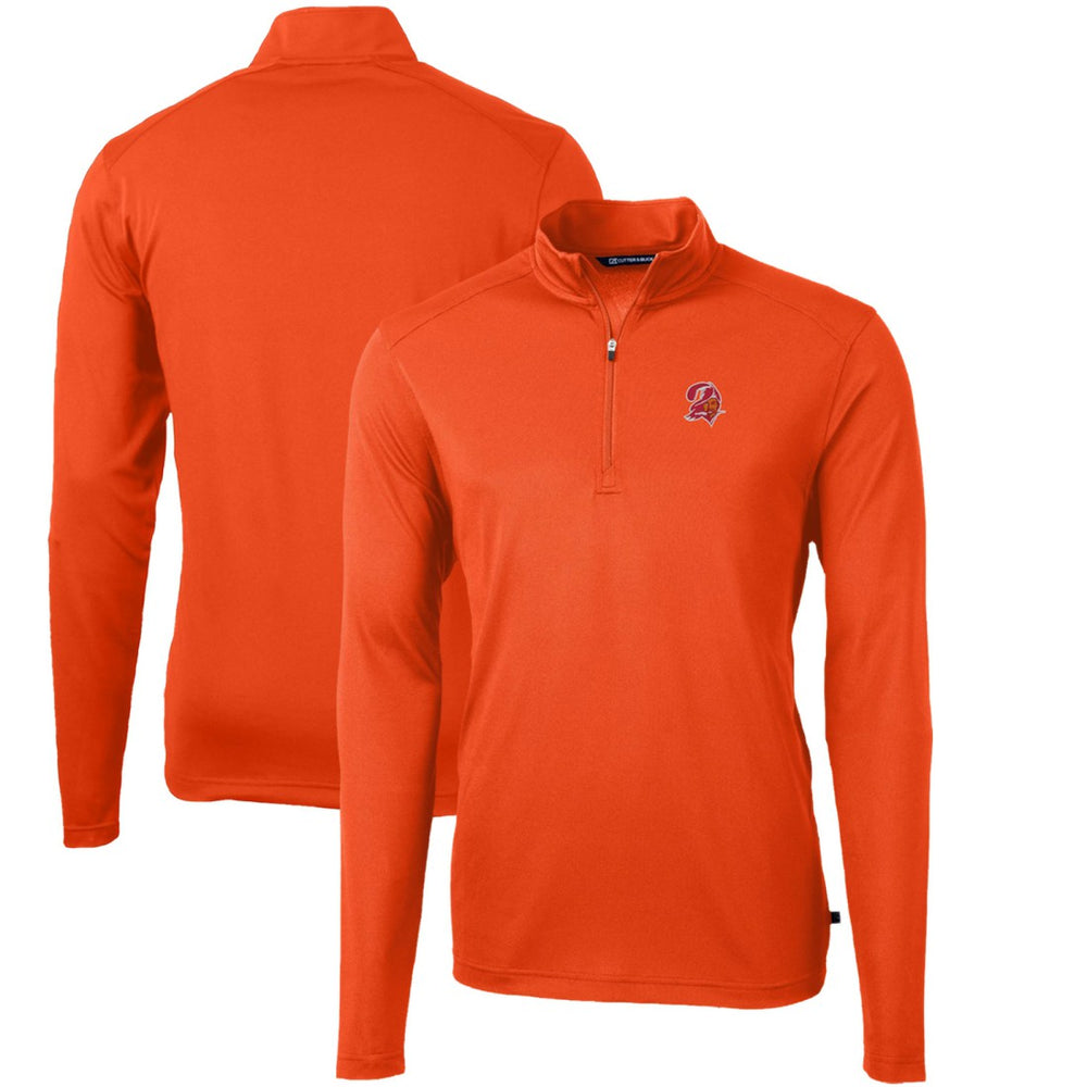 NFL Tampa Bay Buccaneers Cutter & Buck Throwback Logo Virtue Eco Pique Recycled Quarter-Zip Pullover Top