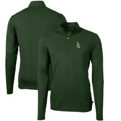 NFL Green Bay Packers Cutter & Buck Throwback Logo Virtue Eco Pique Recycled Quarter-Zip Pullover Top