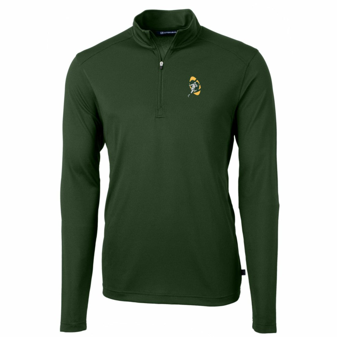 NFL Green Bay Packers Cutter & Buck Throwback Logo Virtue Eco Pique Recycled Quarter-Zip Pullover Top