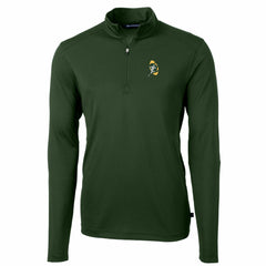 NFL Green Bay Packers Cutter & Buck Throwback Logo Virtue Eco Pique Recycled Quarter-Zip Pullover Top