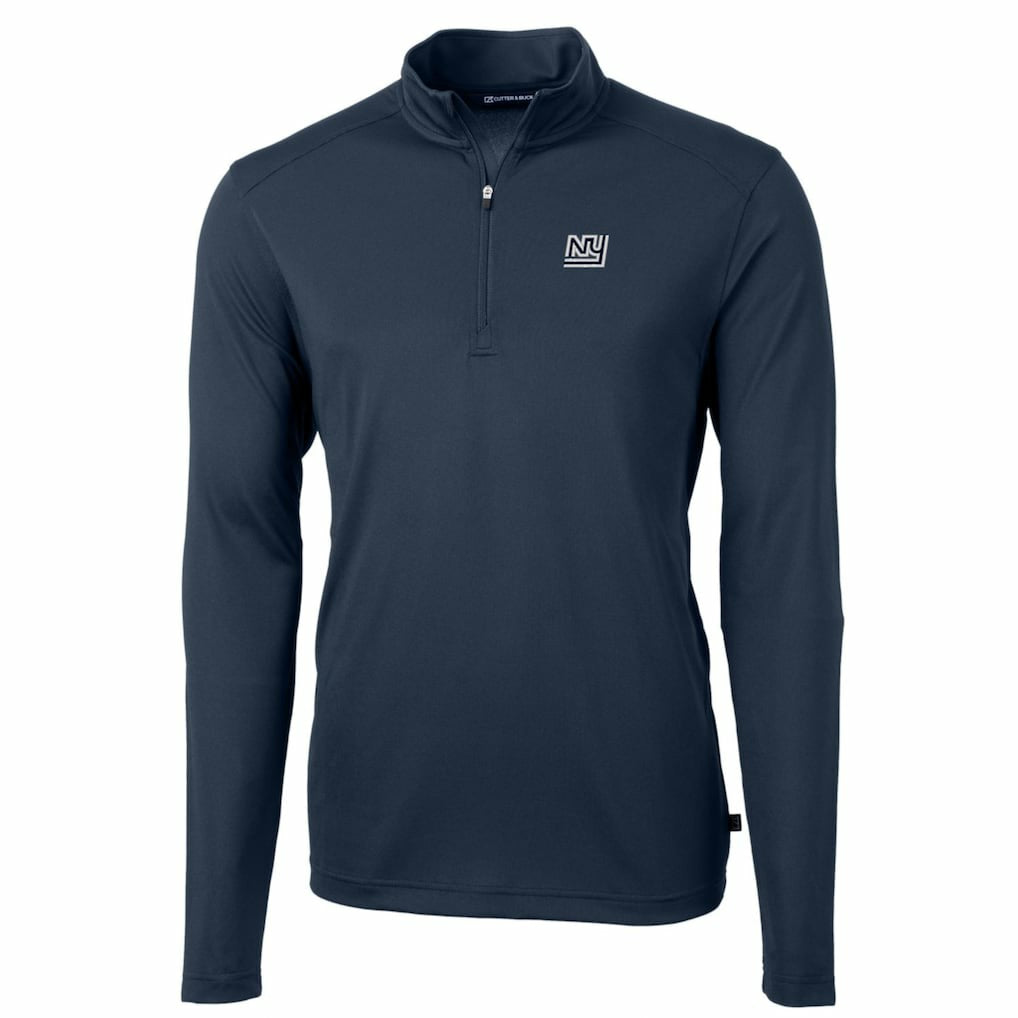 NFL New York Giants Cutter & Buck Throwback Logo Virtue Eco Pique Recycled Quarter-Zip Pullover Top