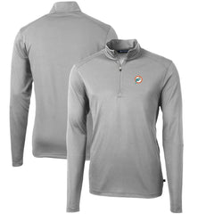 NFL Miami Dolphins Cutter & Buck Throwback Logo Virtue Eco Pique Recycled Quarter-Zip Pullover Top