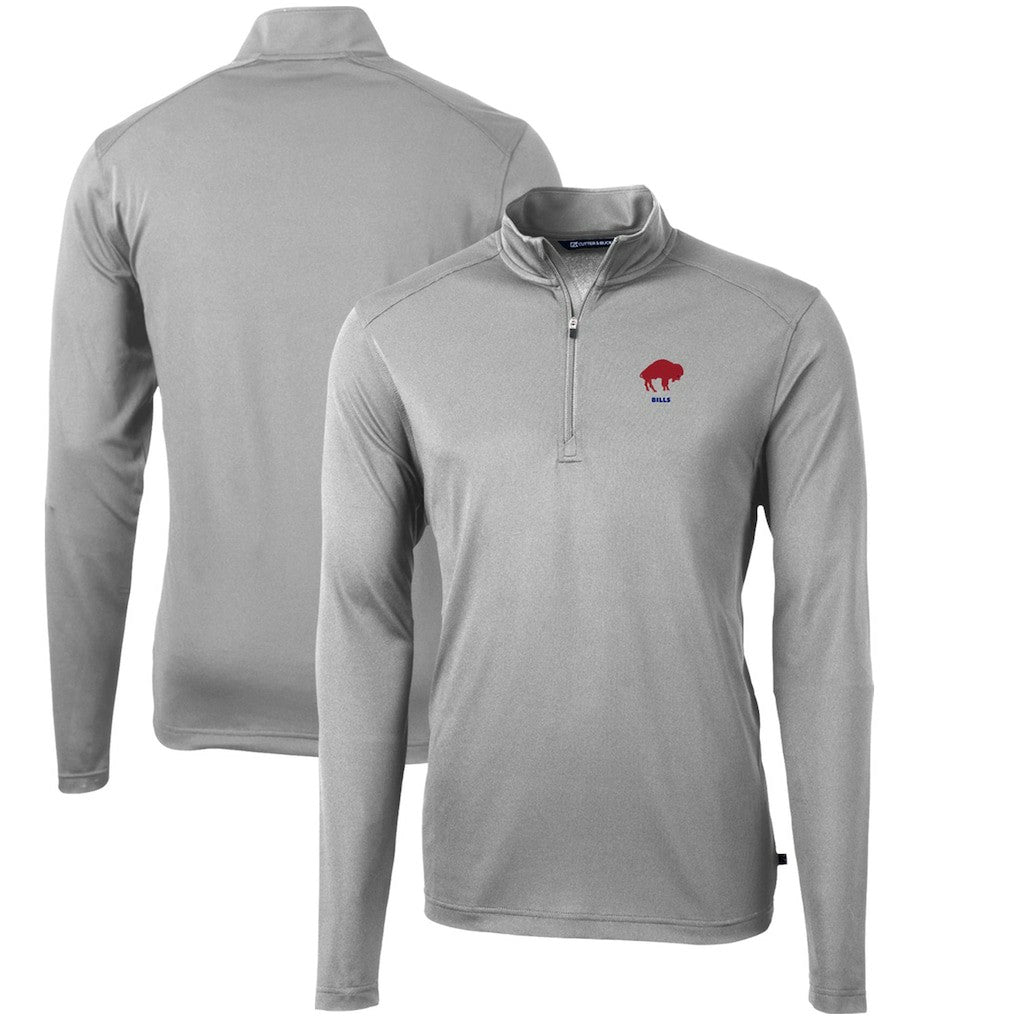 NFL Buffalo Bills Cutter & Buck Throwback Logo Virtue Eco Pique Recycled Quarter-Zip Pullover Top