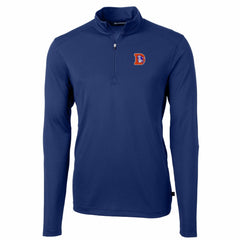 NFL Denver Broncos Cutter & Buck Throwback Logo Virtue Eco Pique Recycled Quarter-Zip Pullover Top