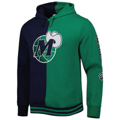 Dallas Mavericks Hardwood Classics Split Pullover Hoodie sale - Navy/Green | Mitchell & Ness shop