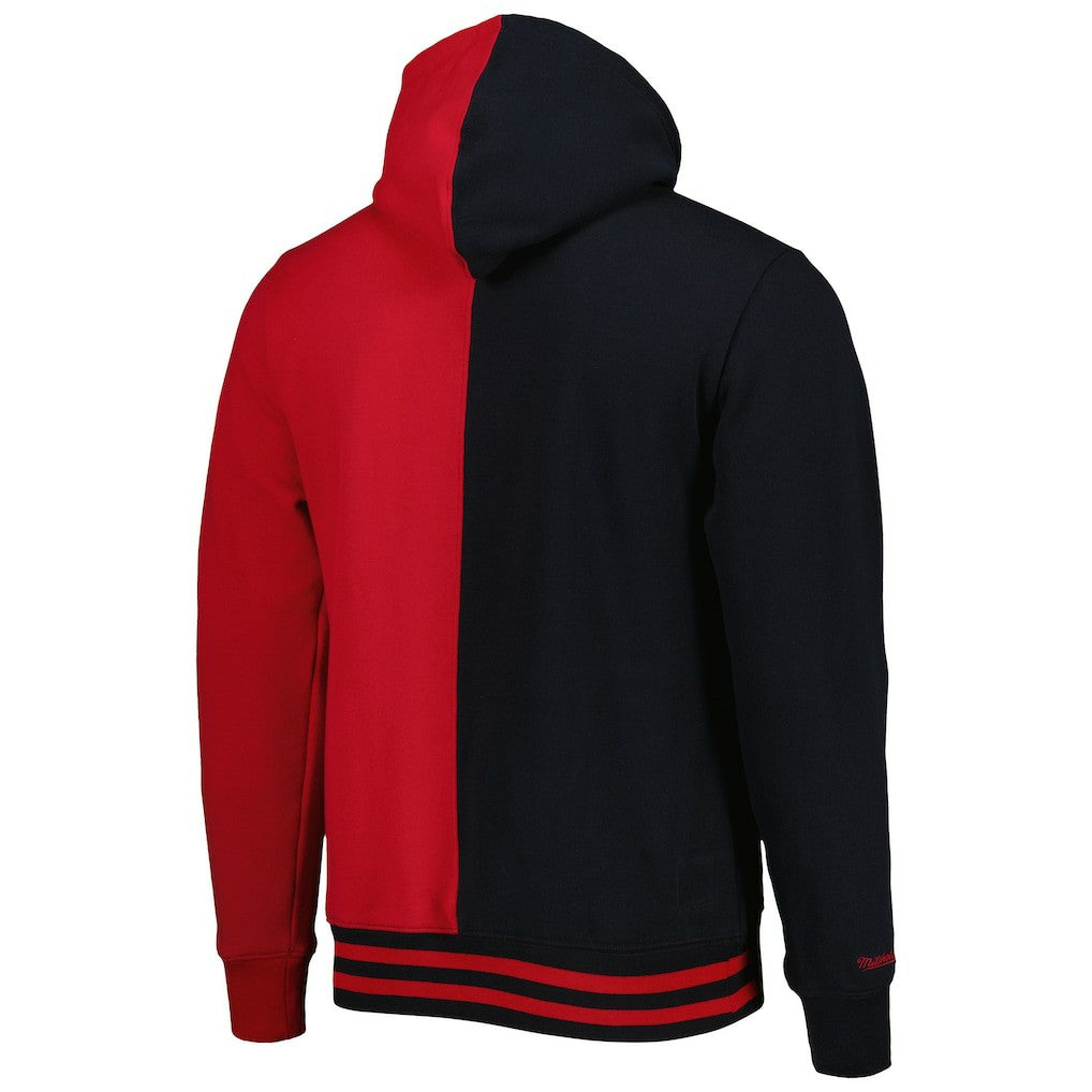 Philadelphia 76ers Hardwood Classics Split Pullover Hoodie - Black/Red | Mitchell & Ness online