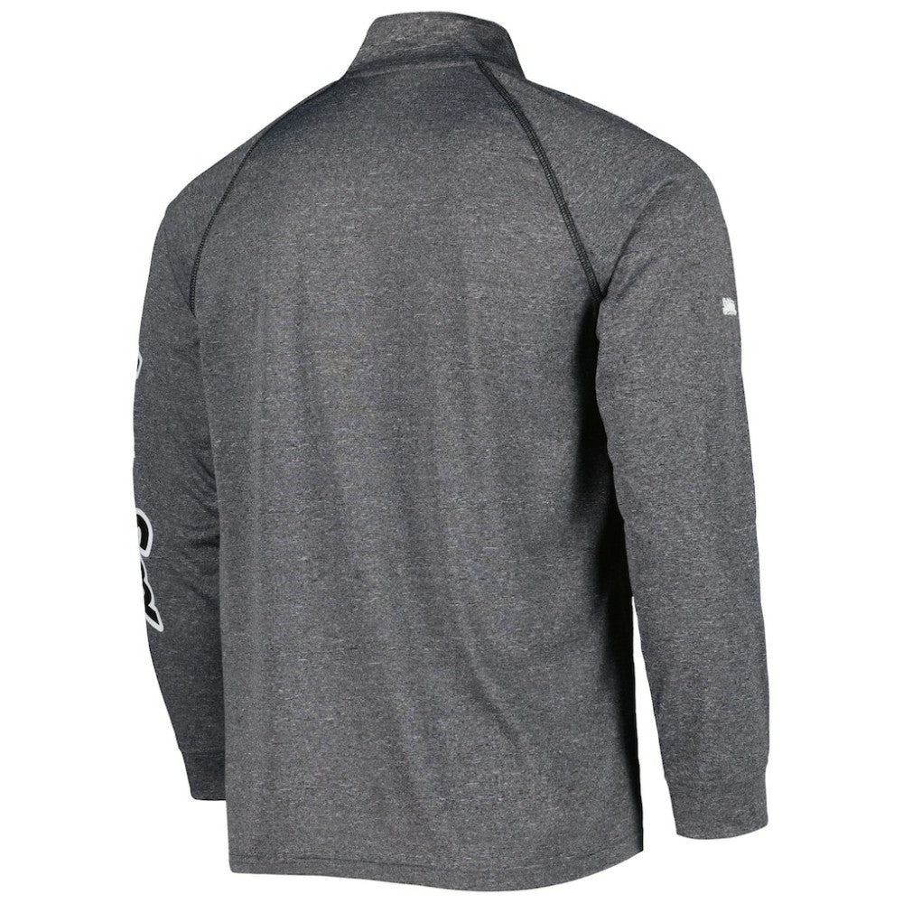 Chicago White Sox Stitches Wordmark Raglan Quarter-Zip Top - Heather Gray