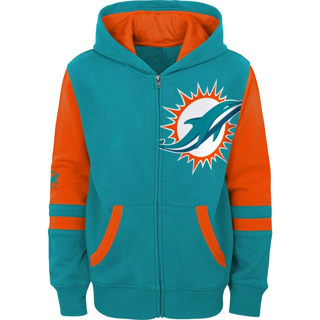 NFL Miami Dolphins Youth Colorblock Full-Zip Hoodie