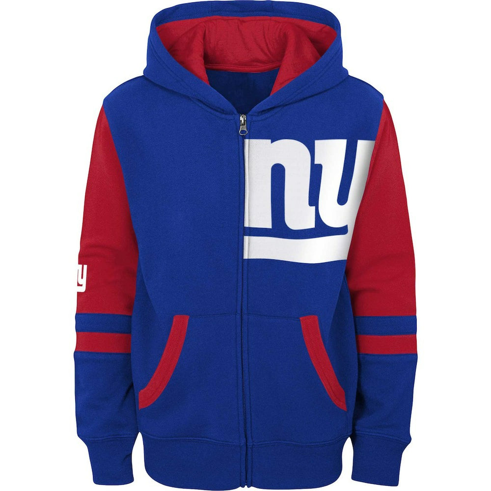 NFL New York Giants Youth Colorblock Full-Zip Hoodie