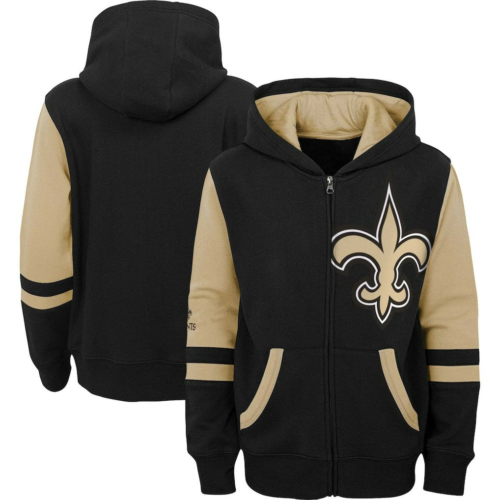 NFL New Orleans Saints Youth Colorblock Full-Zip Hoodie