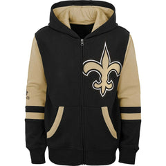 NFL New Orleans Saints Youth Colorblock Full-Zip Hoodie
