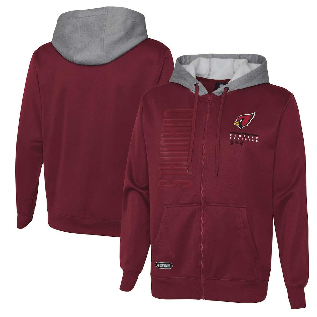 NFL Arizona Cardinals Combine Authentic Field Play Full-Zip Hoodie Sweatshirt