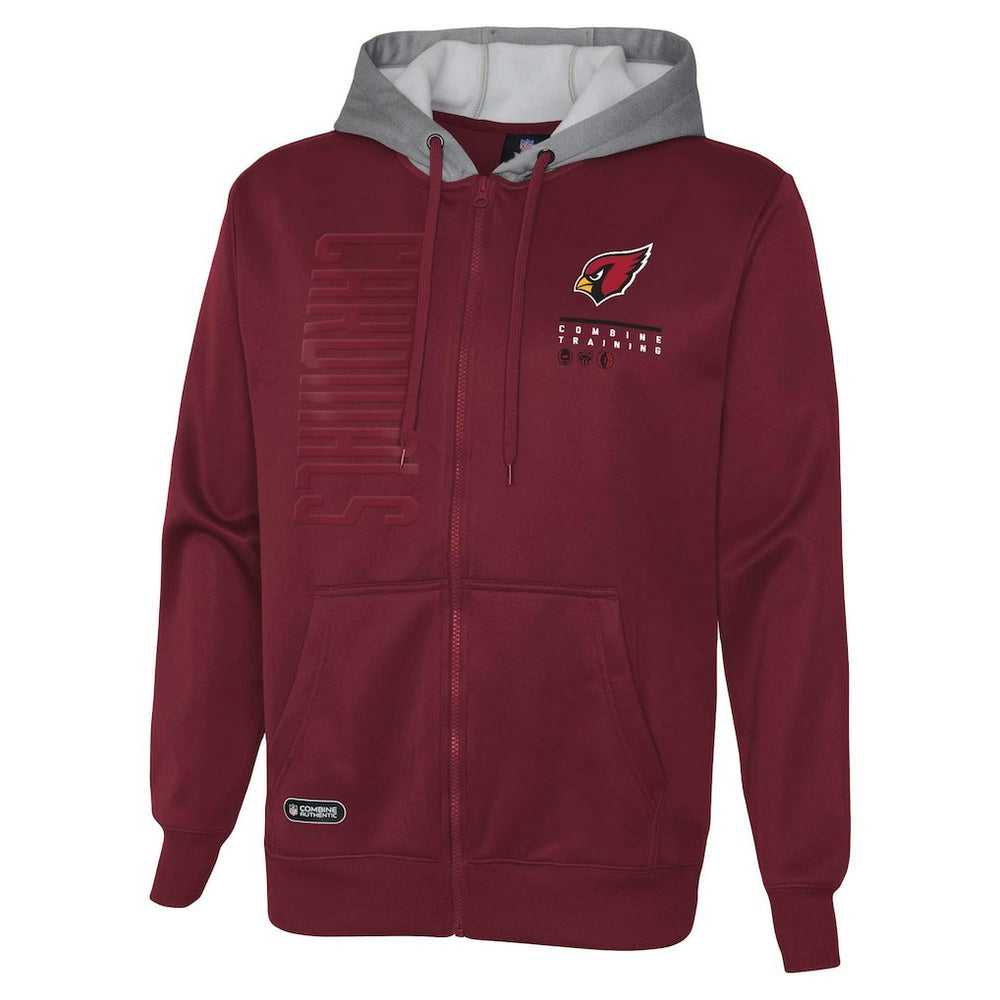 NFL Arizona Cardinals Combine Authentic Field Play Full-Zip Hoodie Sweatshirt