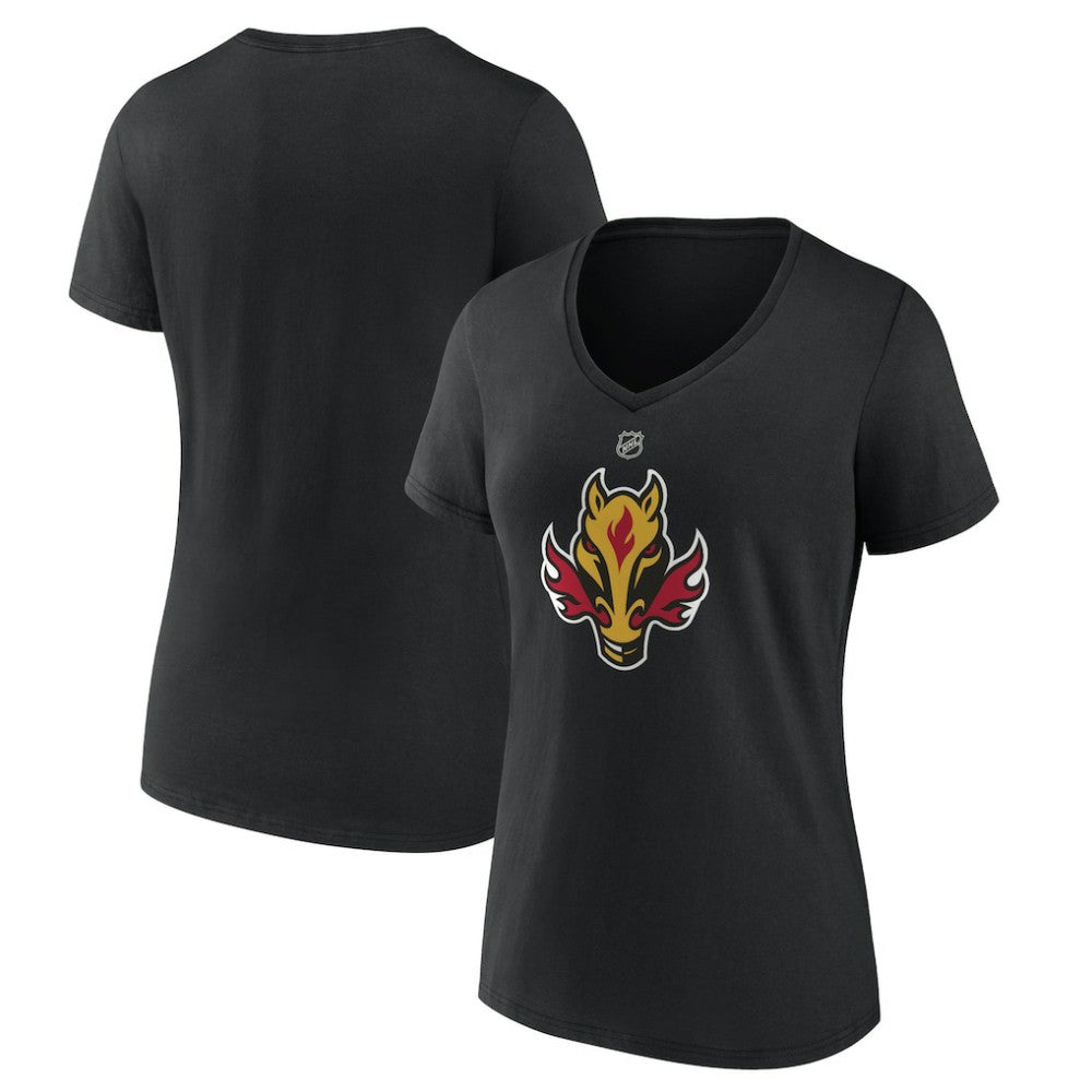 Calgary Flames Women's Alternate Logo V-Neck T-Shirt