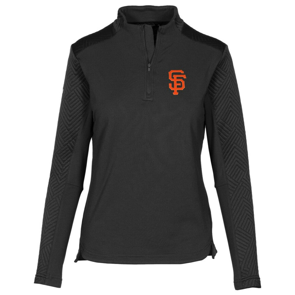 San Francisco Giants Levelwear Women's Daybreak Quarter-Zip Pullover Top - Black