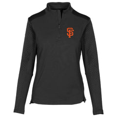 San Francisco Giants Levelwear Women's Daybreak Quarter-Zip Pullover Top - Black