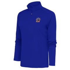New York Rangers Antigua Women's Special Edition 2.0 Tribute Quarter-Zip Pullover Top