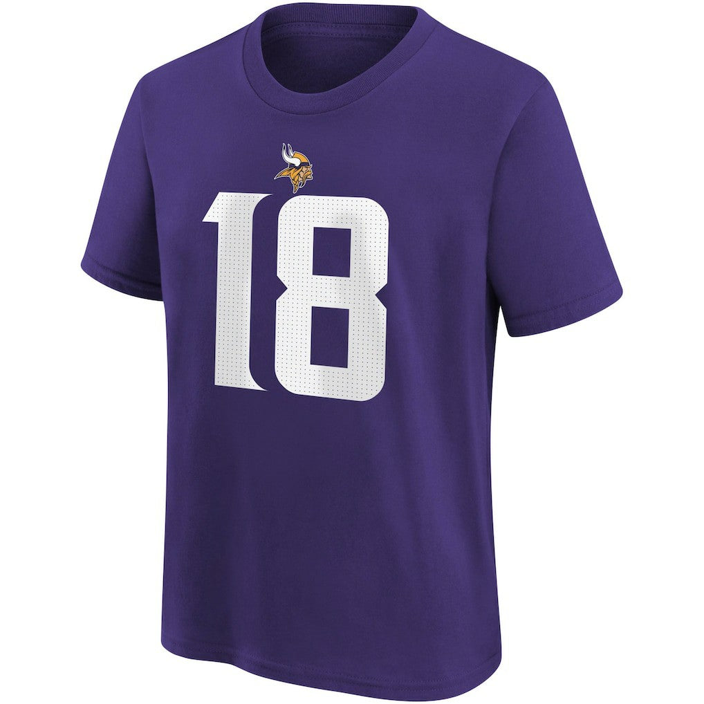 NFL Minnesota Vikings Justin Jefferson  Youth Player Name & Number T-Shirt