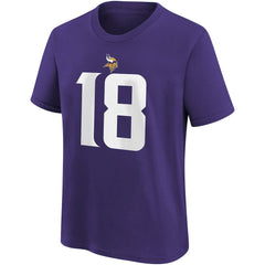 NFL Minnesota Vikings Justin Jefferson  Youth Player Name & Number T-Shirt
