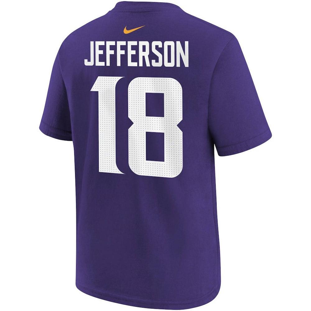 NFL Minnesota Vikings Justin Jefferson  Youth Player Name & Number T-Shirt