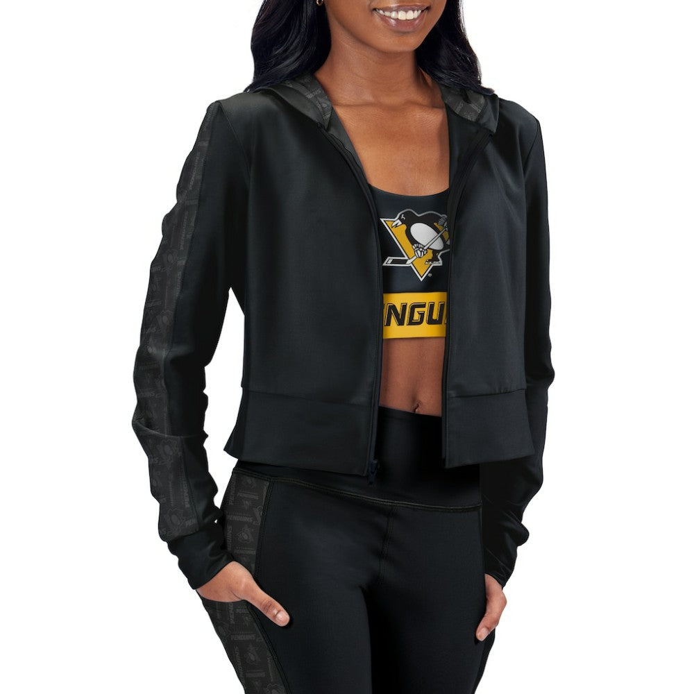 Pittsburgh Penguins Women's Cropped Full-Zip Hoodie