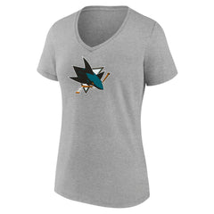 San Jose Sharks Women's Primary Logo Team V-Neck T-Shirt